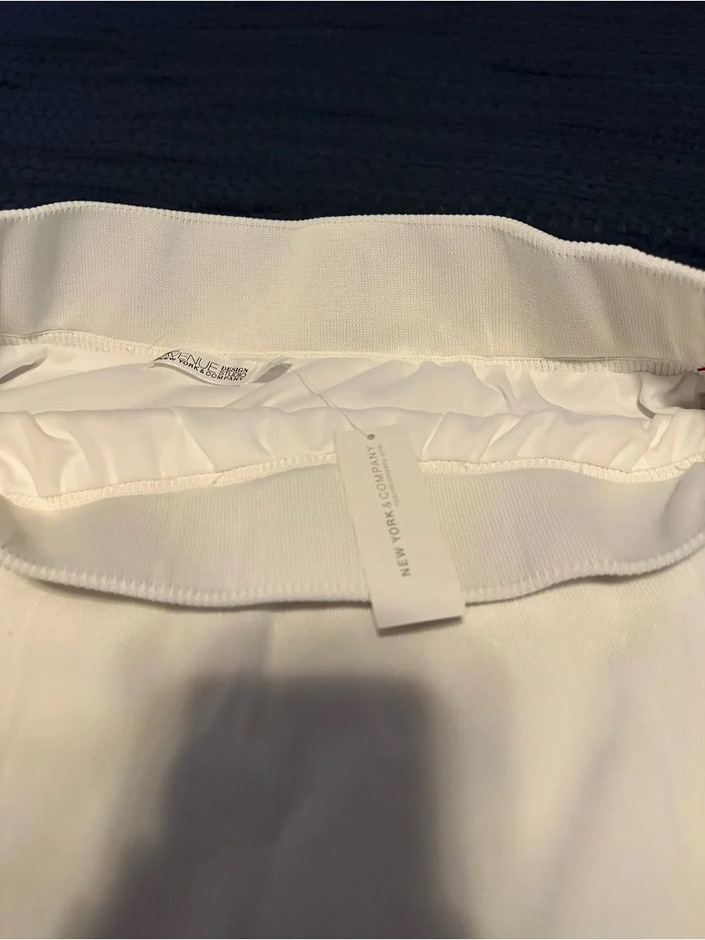 New York & Company White Chevron Lace A-Line Skirt
